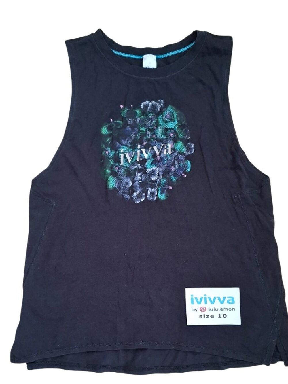 Ivivva by Lululemon🍋Luminous Muscle Black Tank Cotton Lycra size 10